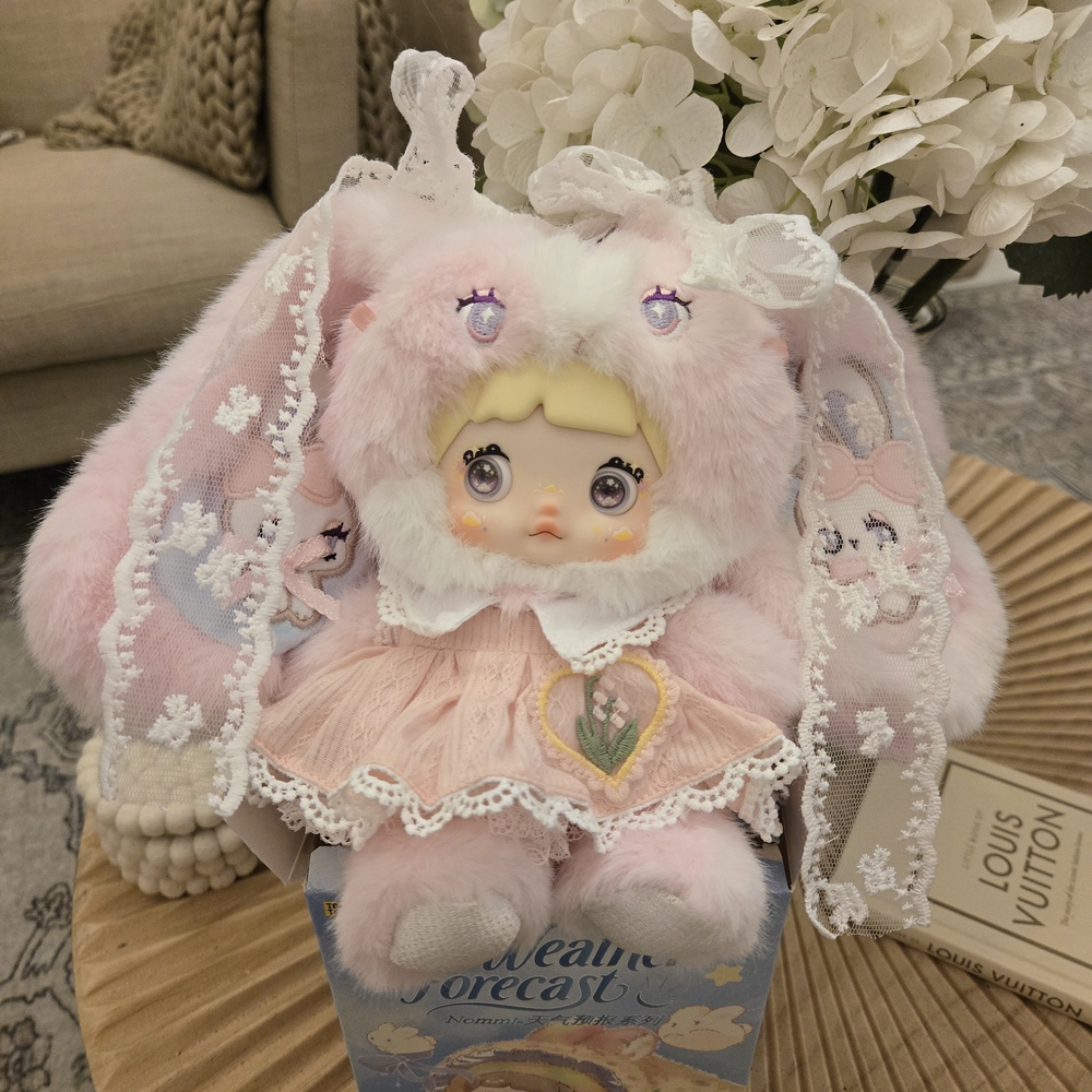 Charming Pink Bunny Doll with Lace Ears